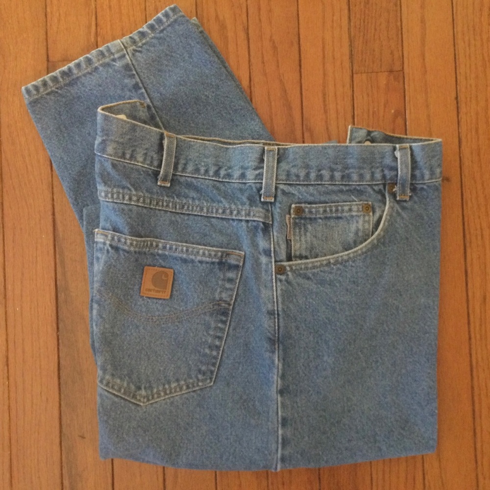 Vintage Carhartt Mens Blue Jeans Relaxed Tapered Size 42 PERFECT!